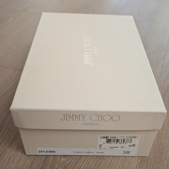 NIB Jimmy Choo 247 Lewis Nude Patent Leather Stiletto Pumps - Picture 6 of 6